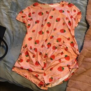 SHEIN Strawberry Pajama Set